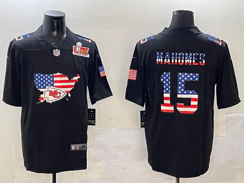 Men Kansas City Chiefs #15 Mahomes Black national flag 2025 Nike Vapor Limited NFL Jersey style 3->kansas city chiefs->NFL Jersey